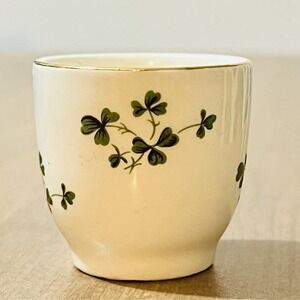 Vintage Carrigaline‎ Pottery Ireland Shamrock Egg Cup Shot Glass Irish Pottery